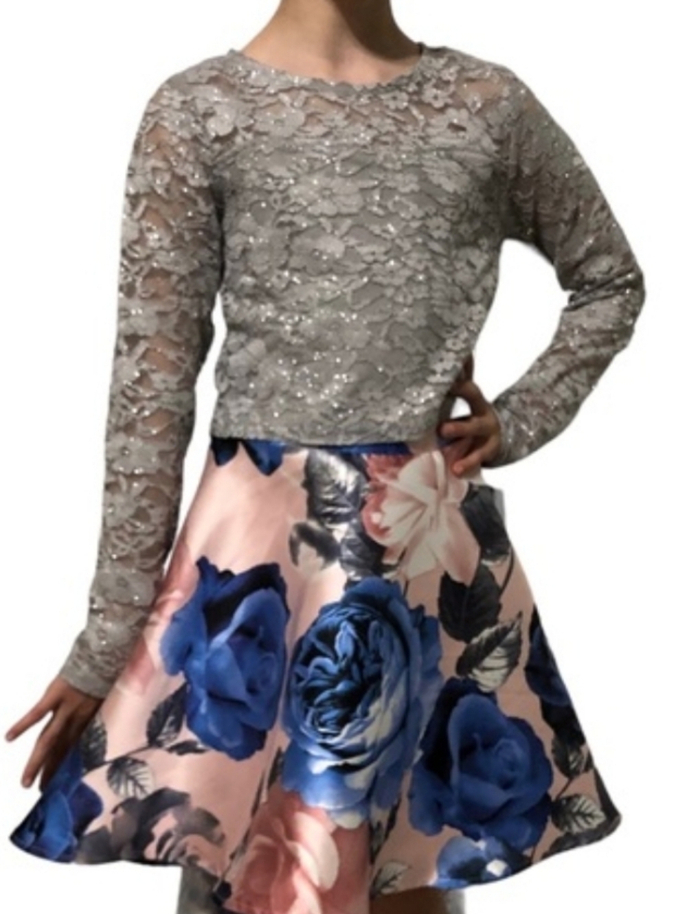 Kids Xtraordinary Formal Long Sleeve Lace Top Size 8